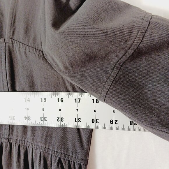 Altar'd State,  Gray Tiered Cotton Mini Dress, Size Small Short Sleeve, Fringed - Picture 10 of 16